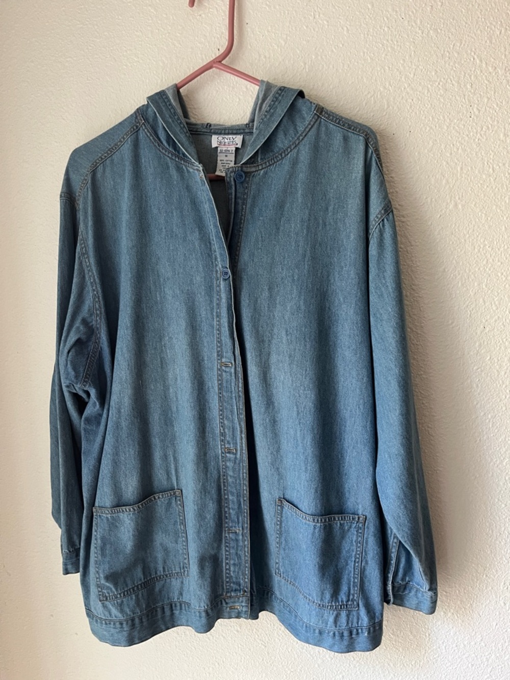 Only Necessities Light Blue Hooded Denim Jacket